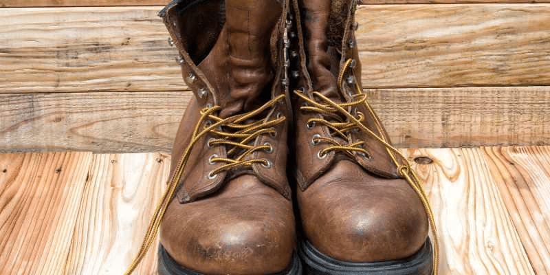 secure bottom of laces to lace your work boots